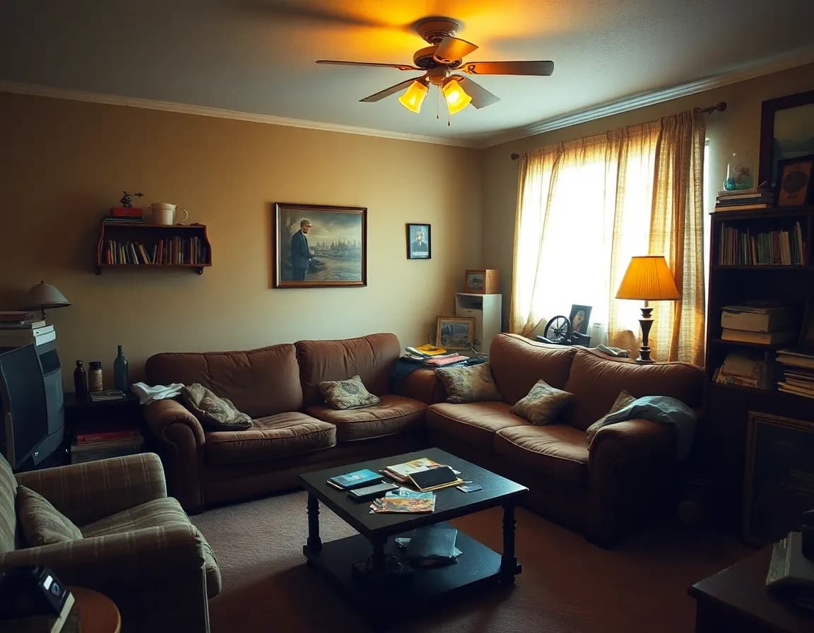 Living room before AI interior design transformation