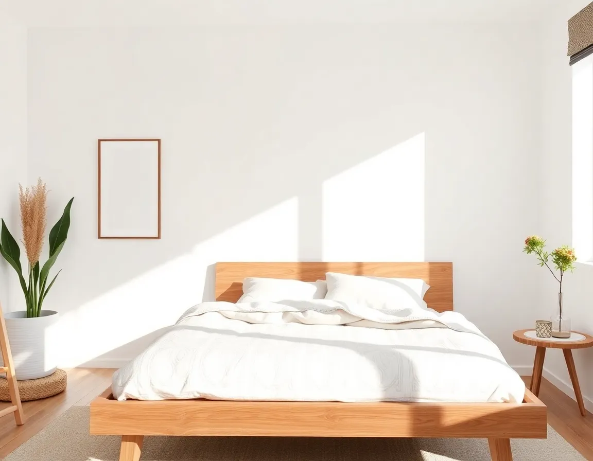 Bedroom after AI interior design by DecorAI — clean Scandinavian
